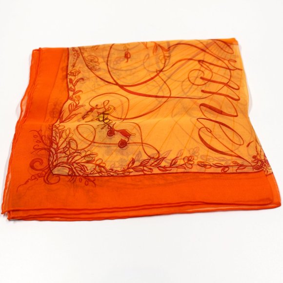 Hermes Effluves Orange Yellow Silk Scarf Scroll Horse Carriage Design Print NEW - Picture 6 of 10